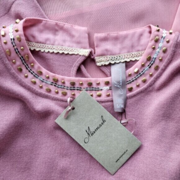 Mismash Long Rose Beaded Sweater Size Small - Picture 4 of 13